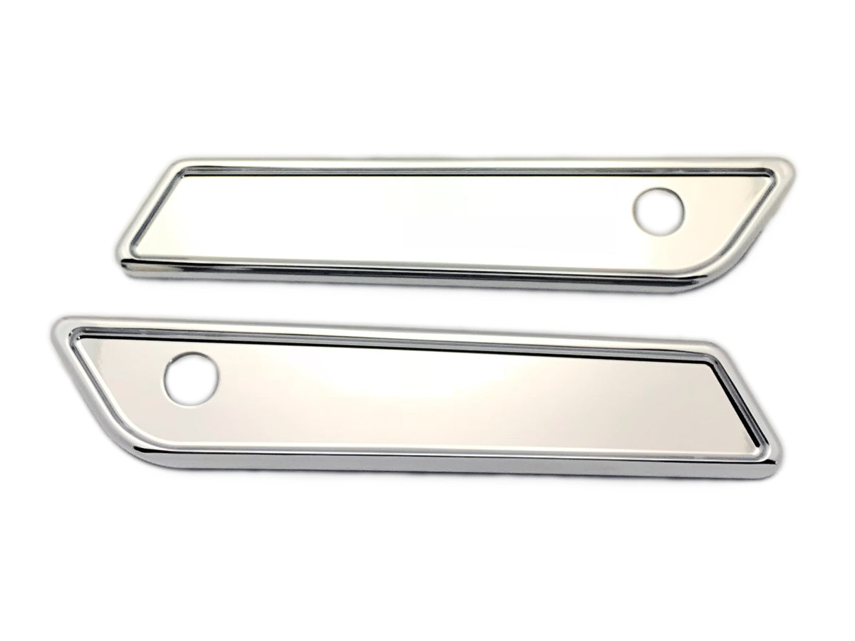 #104721 Slim Line Saddle Bag Latch Covers, Smooth, Chrome, Fits