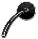 Mirror Pair Black #102650B, #102660B, Tear Drop Ball Milled Stem with Round Head