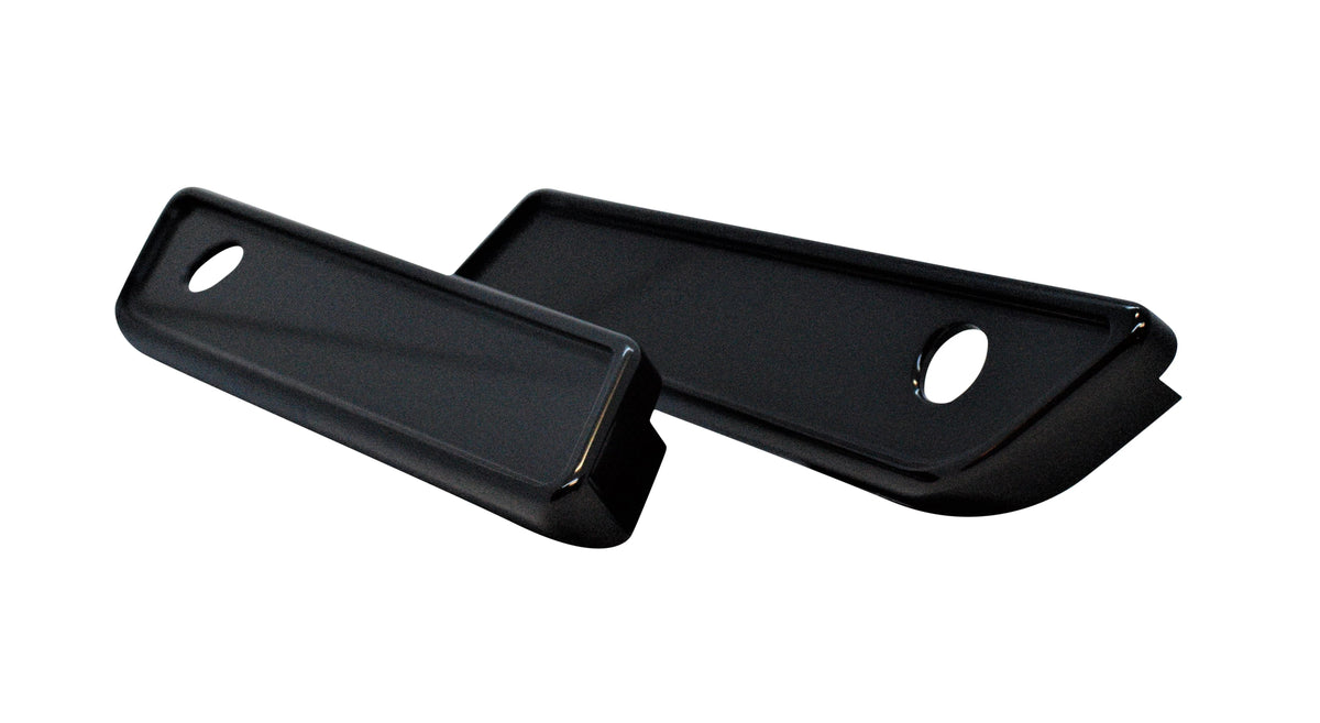 104721B Slim Line Saddle Bag Latch Covers Smooth Black Fits 14
