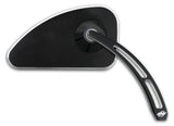#102510B, #102530B Mirror, Tear Drop Stem Cut out, with Tear Drop Head Smooth Black