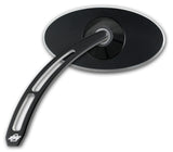 #102590B #102600B Mirror Black, Pro-Street Smooth Oval Head, w/Teardrop Cut-Out Stem