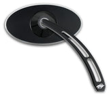 #102590B #102600B Mirror Black, Pro-Street Smooth Oval Head, w/Teardrop Cut-Out Stem