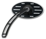 #102630B #102640B Mirror Black, Pro-Street Oval Ball Milled Head, with Teardrop Cut-Out Stem