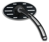 #102630B #102640B Mirror Black, Pro-Street Oval Ball Milled Head, with Teardrop Cut-Out Stem