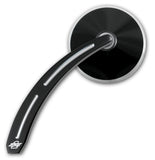 #102650B, #102660B Mirror, Tear Drop Ball Milled Stem with Round Head Black