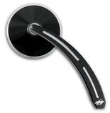 #102650B, #102660B Mirror, Tear Drop Ball Milled Stem with Round Head Black
