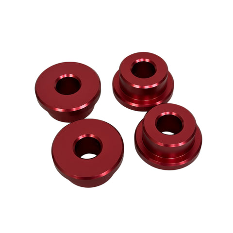 #103050R, Solid Mount Billet Riser Bushing kit, RED Anodized, Dyna, FXR, Sportster