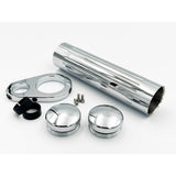 #210380, 10" Long Chrome Ball-Milled Stash Tube with Mounting Clamp, 1" - 1-1/4" Frame