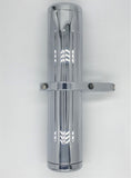 #210380, 10" Long Chrome Ball-Milled Stash Tube with Mounting Clamp, 1" - 1-1/4" Frame