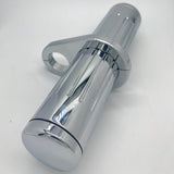 #210380, 10" Long Chrome Ball-Milled Stash Tube with Mounting Clamp, 1" - 1-1/4" Frame