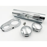 #210395 10" Long Chrome Ball-Milled Stash Tube with Mounting Clamp, 1-1/2̨ Frame