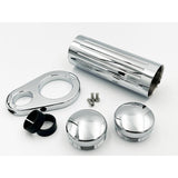 #210510, 7" Long Chrome Ball-Milled Stash Tube with Mounting Clamp, 1" - 1-1/4" Frame