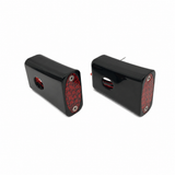 #909107BR Billet Fender Strut  RED LED Marker Light, Black, Pair. 91-05 Dyna.