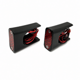 #909107BR Billet Fender Strut  RED LED Marker Light, Black, Pair. 91-05 Dyna.