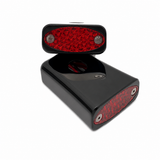 #909107BR Billet Fender Strut  RED LED Marker Light, Black, Pair. 91-05 Dyna.