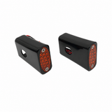 #909107B Billet Fender Strut AMBER LED Marker Light, Black, Pair. 91-05 Dyna.