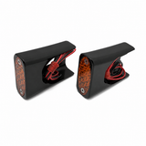 #909107B Billet Fender Strut AMBER LED Marker Light, Black, Pair. 91-05 Dyna.
