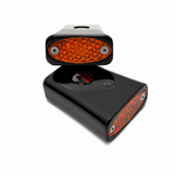 #909107B Billet Fender Strut AMBER LED Marker Light, Black, Pair. 91-05 Dyna.