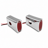 #909106R Fender Strut RED LED Marker Light, Chrome, Pair. 04-20 XL