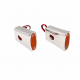 #909107 Billet Fender Strut  AMBER LED Marker Light, Chrome, Pair. 91-05 Dyna.