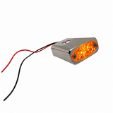 #909107 Billet Fender Strut  AMBER LED Marker Light, Chrome, Pair. 91-05 Dyna.
