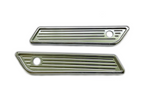 #104722 Slim Line Saddle Bag Latch Covers, Ball Milled, Chrome, Fits 14-23 Touring