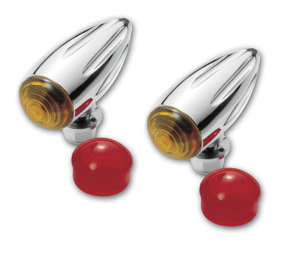 #400360 Turn Signal, Chrome Bullet, Ball Milled, Pair