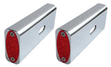 #909105R Billet Fender Strut Marker Light, RED LED, Chrome, 06-17 Dyna