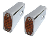 #909107 Billet Fender Strut  AMBER LED Marker Light, Chrome, Pair. 91-05 Dyna.